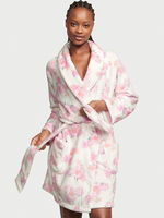 Peignoir d'hiver en molleton imprimé floral à manches longues de style Offres Spéciales pour femmes