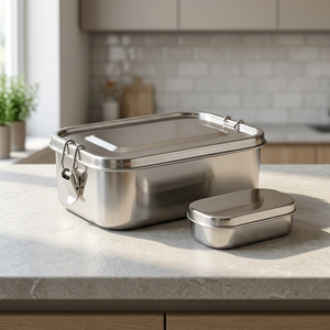 Eco-Friendly Stainless Steel <b>Lunch</b> <b>Box</b> with Snacks Container-Jumbo <b>Lunch</b> <b>Box</b> 1-3L Capacity Freshness Preservation - Product Image 4