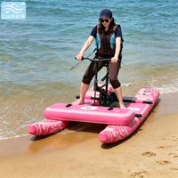Vélo aquatique SUP à ponton stable et plat, monoplace, avec cadre en aluminium et tapis flottant avant, faible résistance pour rivière, pliable, de Chine Lumark