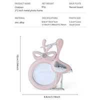 Cadre photo circulaire en alliage de zinc personnalisé OEM, design nœud en cristal, émail rose et bleu, cadeau de naissance pour bébé