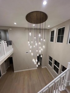RHOEM <strong>Glass</strong> Marble Crystal Chandelier <strong>Ceiling</strong> <strong>Light</strong> <strong>for</strong> Living Room Staircase Chandelier Luxury Crystal Round Chandelier Custom - Product Image 2