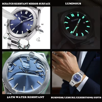 Montre-bracelet pour homme en acier inoxydable, marque privée, mode, luxe, quartz, OEM, logo personnalisé, étanche, couleurs variées, fabricant, vente en gros
