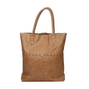 حقيبة يد نسائية من الجلد الطبيعي بسعة كبيرة مخصصة للتنقل والاستخدام غير الرسمي ، حقيبة حمل متعددة الاستخدامات