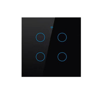 Interrupteur tactile intelligent Wi-Fi avec panneau en verre, contrôle à distance via l'application Tuya, sans neutre, pour système de maison intelligente, interrupteur mural intelligent pour éclairage
