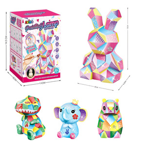 Children DIY Geometric Animal Night Light Creative Color Arts & Crafts Painting Toy Paint Your Own <b>Lamp</b> Kit for Kids - Product Image 1
