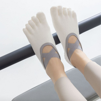 Calcetines de Yoga y Pilates Jstar de Corte Bajo con Cinco Dedos y Diseño de Tiras Cruzadas, con Dedos Expuestos, de Algodón, Unisex, Cómodos y Portátiles