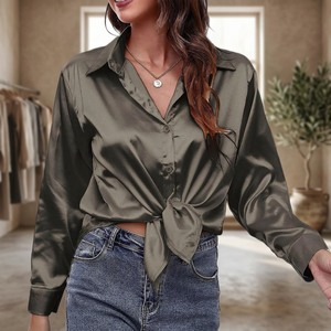 Blusa y Camisa Casual de Manga Corta para Mujer, Primavera-Verano, 100% Algodón, Transpirable, Cuello Redondo, Estilo Hip Hop - Product Image 2