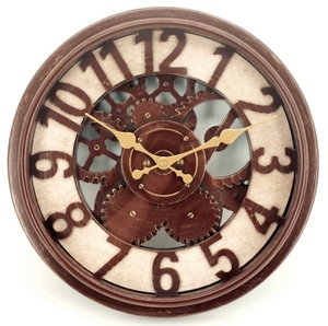 Reloj de Pared Redondo de Cuarzo y Latón, Estilo Vintage, Antiguo, Retro, Esqueleto - Product Image 1