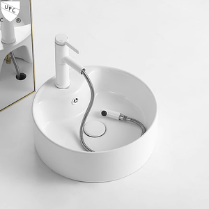 USA Europe Standard Cupc Produit <span class=keywords><strong>Pas</strong></span> <span class=keywords><strong>Cher</strong></span> Prix Wc Lavabo Salle De Bains <span class=keywords><strong>Céramique</strong></span> Blanc Rond Navire Éviers Bol Lavage À La Main Art Bassin - Product Image 4