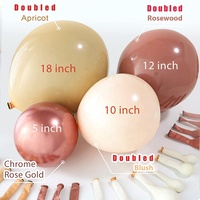 Kit de guirlandes de ballons pour décoration de fête, comprenant des ballons double rose, abricot, bois de rose et or rose chromé