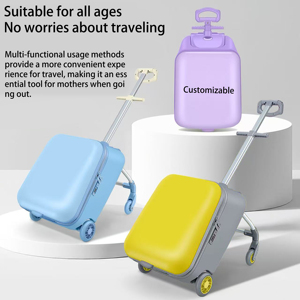 Valigia Cavalcabile 2-in-1 Personalizzata per Bambini con Sedile Pieghevole, Passeggino Bagaglio a Mano in ABS PC - Product Image 5