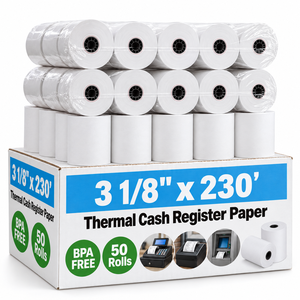 กระดาษม้วนเทอร์โม 80 มม. 57 มม. 65 แกรม เกรดอุตสาหกรรม กระดาษไวต่อความร้อน สำหรับพิมพ์ใบเสร็จแบบพิมพ์ความร้อนโดยตรง สำหรับร้านค้าปลีก - Product Image 1