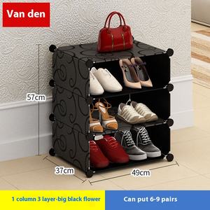 Fandeng noir Simple armoire à chaussures moderne porte en <span class=keywords><strong>plastique</strong></span> stockage multifonctionnel pour petits placards usine directe pour salon - Product Image 6