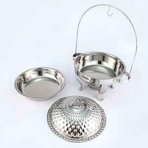 Nouveau chauffe-plat rond en acier inoxydable isolé à couvercle articulé, chauffé à l'alcool, pour hôtels et restaurants - Product Image 5