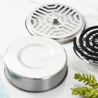 Porte-bobine anti-moustique en acier inoxydable, couverture sûre pour encens, spirale portable avec couvercle, bobine anti-moustique