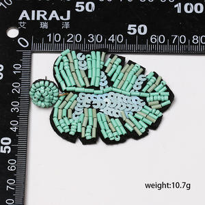 Ho anci الإبداعية الكبيرة الخضراء الترتر نبات النخيل ليف أقراط البذور حبة Monstera أقراط - Product Image 4