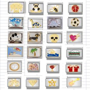 Nouveau design, vente en gros, bracelet à breloques italien en acier inoxydable poli, anti-allergie, inaltérable, personnalisé - Product Image 2