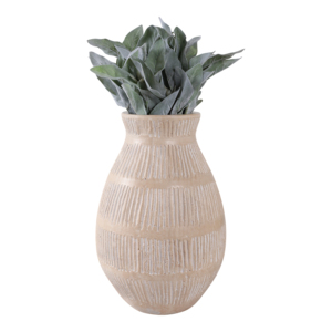 Vase à fleurs en céramique décoratif en terre cuite texturée pour salon, idéal pour fleurs fraîches ou herbe de la pampa - Product Image 2