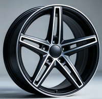 RUNLUN18X8.0CPD5X114.3ET40 Baru Hitam Doff Model Mesin Multi Spoke Sangat Serbaguna Ringan Paduan Aluminium Berkualitas Tinggi