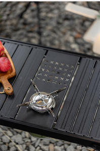 Moderno Juego de Mesa y Estufa Plegable para Camping, Portátil, de Aleación de Aluminio, con Soporte para Gas, Aislamiento Térmico, Tamaño y Color Personalizables - Product Image 4