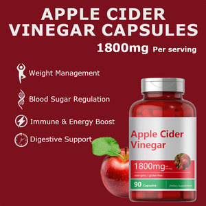 Capsules de Vinaigre de Cidre de Pomme Bio 1800mg avec la Mère - Complément Détox et Nettoyant Végétalien Non-OGM pour le Soutien Immunitaire - Product Image 2