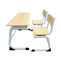 Meubles de classe pour deux personnes, modèle double, avec un nouveau design, pupitre et chaises pour enfants