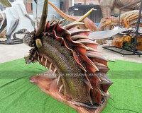 Modèle de dragon animatronique réaliste pour la décoration de parc, statue de tête de dragon, fabrication sur mesure