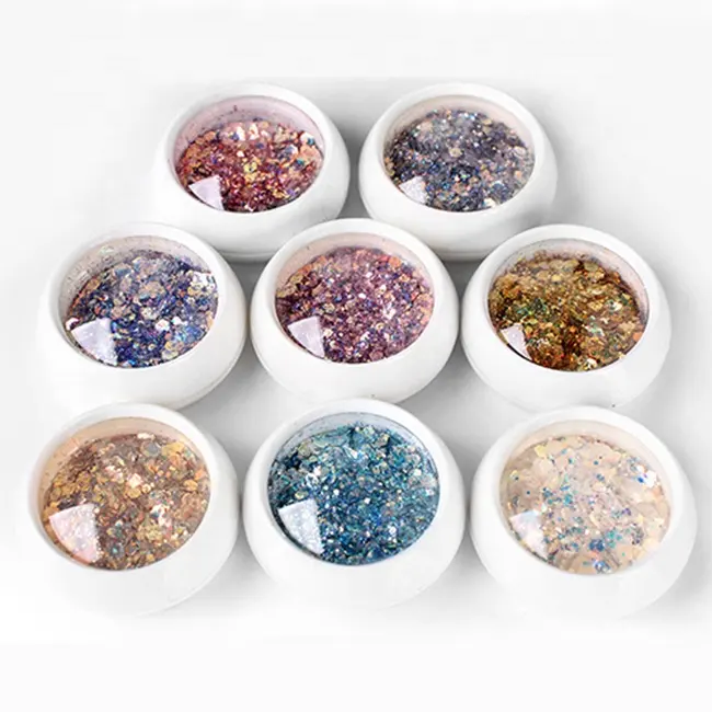 Top Sale Nail Glitter Set 8 Boxes Nail Sequins Flakes Set Irregular Iridescent for Nails Art Manicure Tips Decoration
