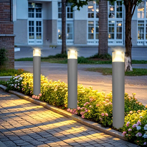 ETL Certified 5000K 14W Aluminum Alloy <b>LED</b> IP65 Lawn <b>Lights</b> Post Bollard <b>Light</b> Sensor Dimmable Water-Resistant Outdoor Landscape - Product Image 1