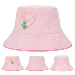 Nuevo Sombrero de Pescador de Algodón Rosa de Alta Calidad para Niños, Personalizado con Bordado, para Protección Solar al Aire Libre - Product Image 3