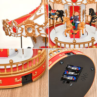 Mini Carrousel Musical Lumineux de Noël en Résine Délicate – Cadeau de Noël avec Musique – Vente en Gros Usine