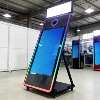 Miroir à selfie de luxe de 70 pouces avec écran tactile de 43 pouces, flash professionnel et sortie d'impression de haute qualité