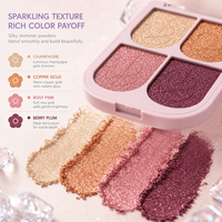 Paleta de Sombras de Ojos Rosa Vibrante con Logotipo Personalizado, Etiqueta Privada OEM, Acabado Brillante, Polvo Prensado Ligero, Tamaño Ideal para Viajes