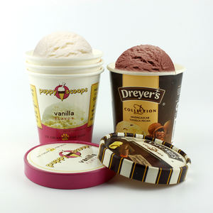 Gobelet en papier jetable à paroi simple de 473 ml avec couvercle pour crème glacée, lait, yaourt, nouilles, sucre, sushi, biscuits, hamburgers, emballage alimentaire - Product Image 3