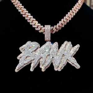 VOAINO Fábrica Personalizado Hip Hop Pingente Colar De Diamante 9K 14K 18K Jóias de Ouro dos homens Nome Carta Pingente - Product Image 3