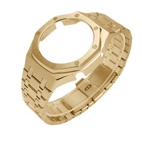 Boîtier et bracelet de montre sport en acier inoxydable modifié Mingfung, résistant à l'eau, pour Casio GA 2100, bracelet de remplacement 120/80 mm, logo personnalisé