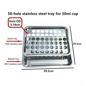 Articoli per la chiesa a 50 fori forniscono vassoio e coperchio in acciaio inossidabile con tazza da comunione e tazze da 50 pezzi da 30ml calice calice da 30ml - Product Image 3