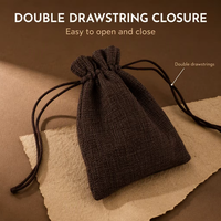 Emballage de toile de jute taille personnalisée sacs à cordon en chanvre naturel pochette en lin cadeau en toile de jute pour l'emballage d'épices à thé