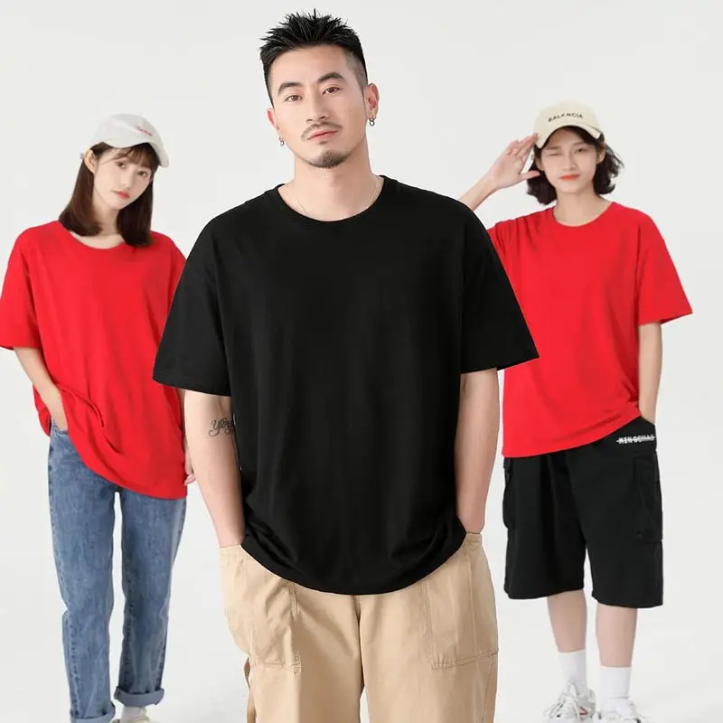 Benutzer definierte Unisex T-Shirt Hochwertige 100% Premium Baumwolle T-Shirt Anpassen Drucken Logo Herren O-Ausschnitt Blank T-Shirt Hip Hop 1 Stück