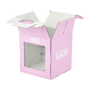 Scatola Personalizzata <span class=keywords><strong>per</strong></span> Torte e Dolci con Finestra Trasparente e Manico, Design a Gable <span class=keywords><strong>per</strong></span> Regali - Product Image 4