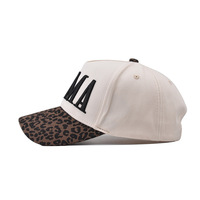 Casquettes de baseball à visière pré-courbée, profil haut, 5 panneaux, bicolores, avec logo brodé personnalisé, vente en gros