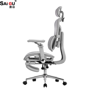 <span class=keywords><strong>Chaise</strong></span> de <span class=keywords><strong>bureau</strong></span> ergonomique SAIGU Boutique Series, dossier en maille grise, soutien du corps, repose-jambes inclinable synchronisé, <span class=keywords><strong>chaise</strong></span> de <span class=keywords><strong>bureau</strong></span> en maille - Product Image 1