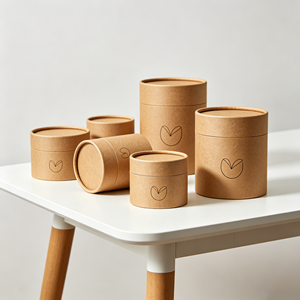 Tube Cylindrique en Papier Kraft Recyclé de Qualité Alimentaire, Conception Personnalisée, pour l'Emballage du Thé, du Café et des Snacks, avec Taille Personnalisée et Film en Aluminium - Product Image 1