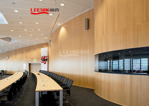 Tấm Trần Tường cách âm bằng gỗ rãnh Bảng điều khiển âm thanh bằng gỗ rãnh tấm gỗ cho tường - Product Image 6