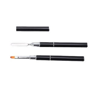 Stylo colle à ongles double tête avec pinceau en nylon cristal et repousse-cuticules en acier, outil d'extension rapide pour manucure de photothérapie - Product Image 1