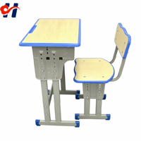 Ensembles de bureau et chaise pour étudiants en métal modernes et abordables, avec hauteur réglable, écologiques et ergonomiques pour les salles de classe des écoles primaires