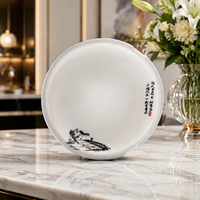 Plat de service rond en mélamine blanche, 8.2 pouces, style chinois, livraison gratuite