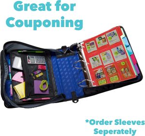 Estuche ajustable tipo bandolera Case-it con gancho para valla, organizador de cremallera Mighty Zip Tab con anilla en O de 3 pulgadas y pestañas de 5 colores - Product Image 5