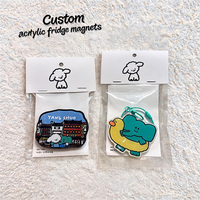 Aimants de réfrigérateur en acrylique personnalisés en gros, illustration alimentaire imprimée, décoration de réfrigérateur, OEM ODM