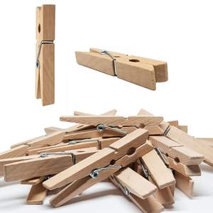 कस्टम प्राकृतिक लकड़ी के क्लिप कपड़े पेग पिन मिनी लकड़ी के कपड़े और फोटो हैंगर के लिए वसंत के साथ वसंत के साथ - Product Image 3